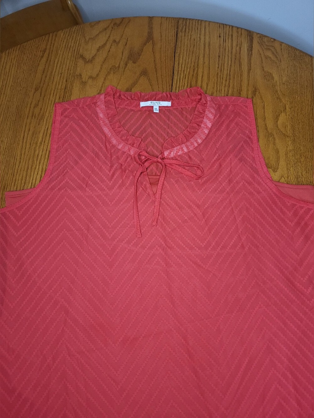 ✨️Alfred Sung Sheer Coral Top w/ Under Cami XXL